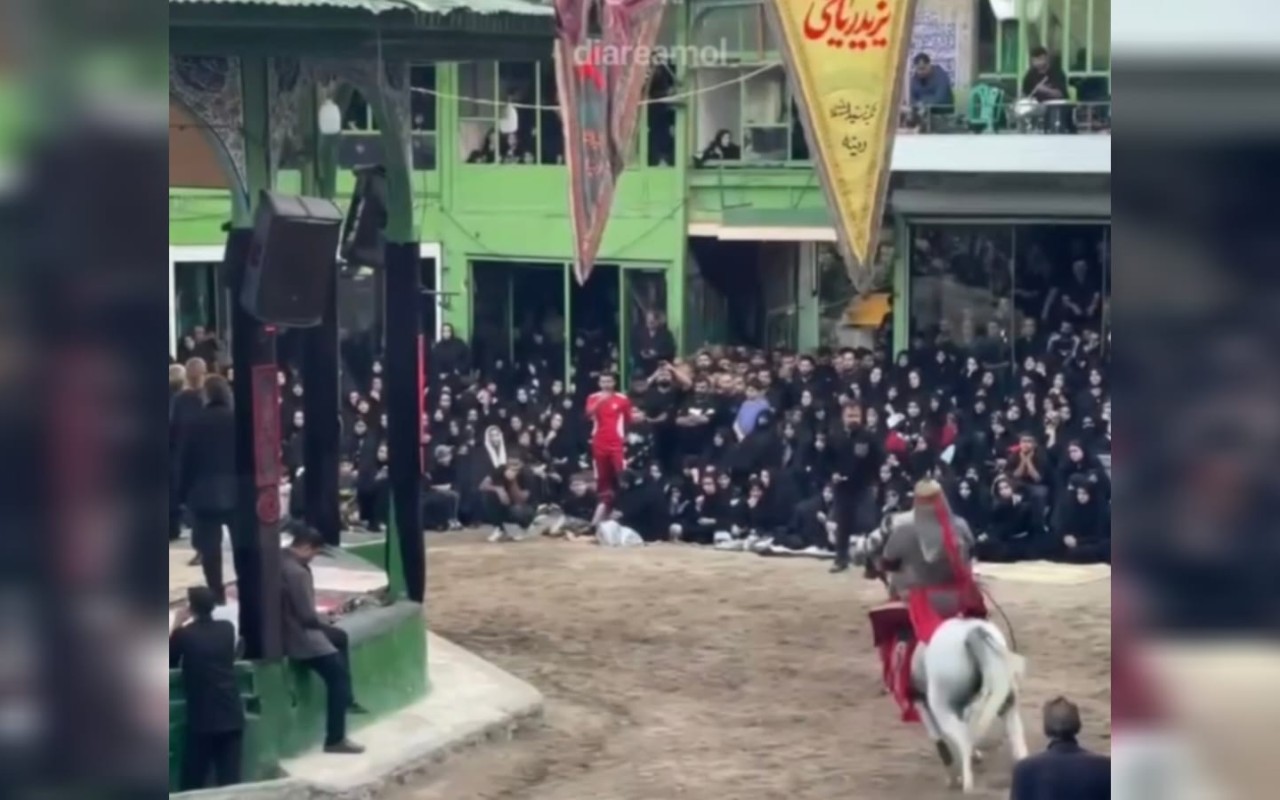 İranda atla insanların üzərindən keçildi- Yaralılar var (VİDEO)